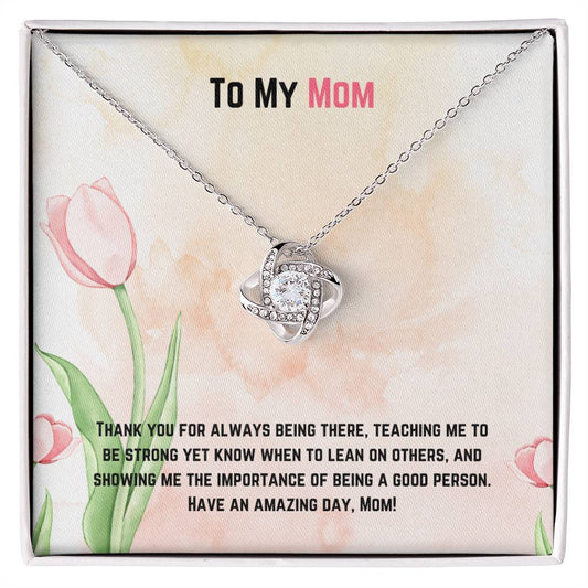 To My Mom-Love Knot Necklace