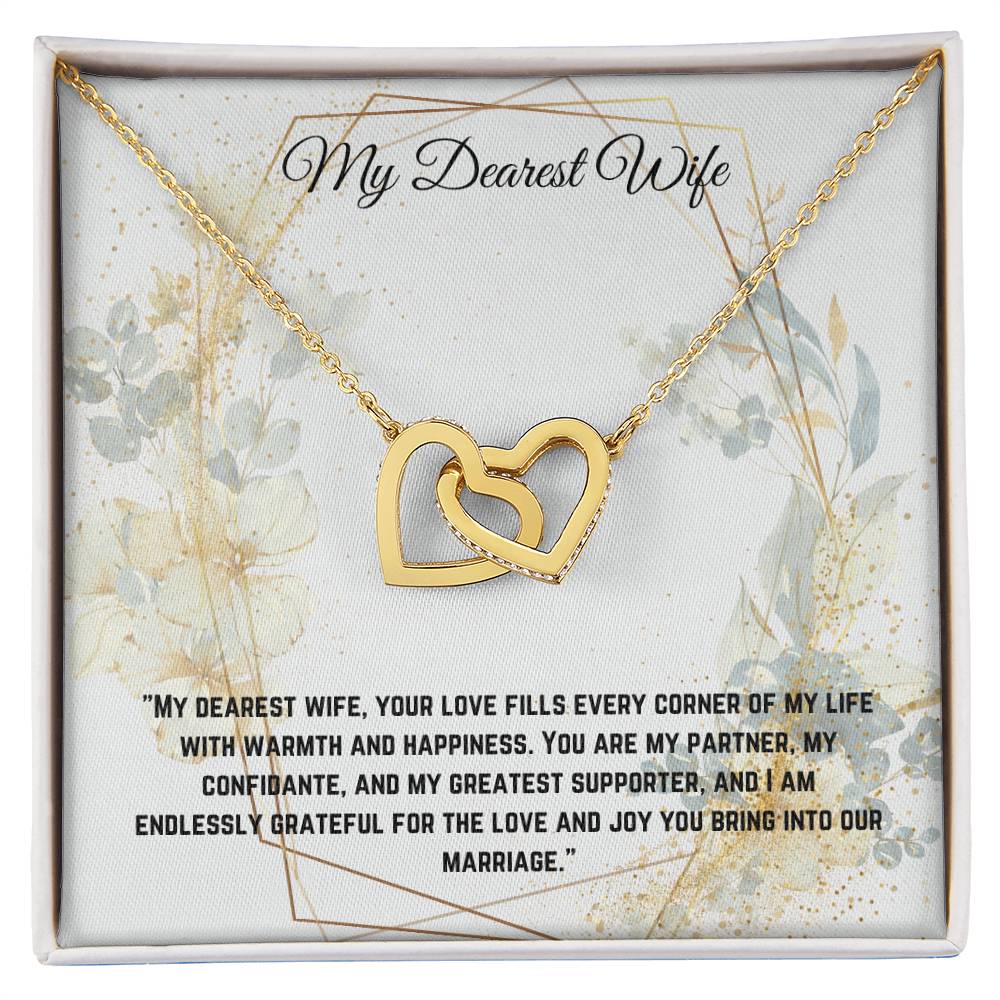 My Dearest Wife-Interlocking Hearts Necklace